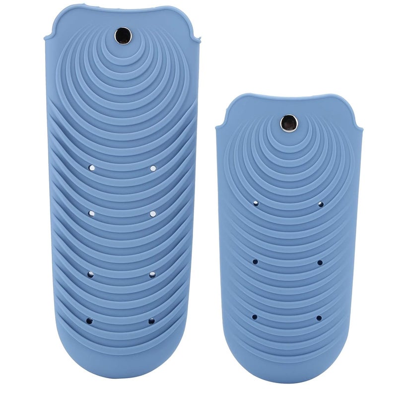 cheekyglo Heat Resistant Silicone Mat Pouch, 2Pcs Heat Resistant Silicone For Hair Straightener Curling Irons Flat Irons For And Other Hot Hair Tools (Blue)Blue - Image 1