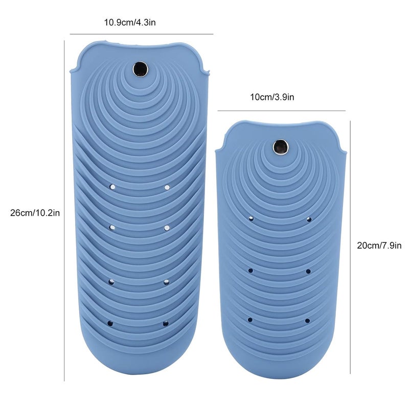 cheekyglo Heat Resistant Silicone Mat Pouch, 2Pcs Heat Resistant Silicone For Hair Straightener Curling Irons Flat Irons For And Other Hot Hair Tools (Blue)Blue - Image 5