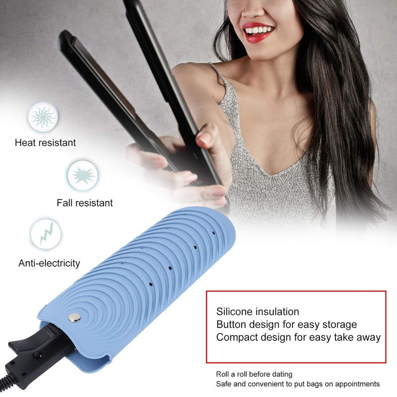 cheekyglo Heat Resistant Silicone Mat Pouch, 2Pcs Heat Resistant Silicone For Hair Straightener Curling Irons Flat Irons For And Other Hot Hair Tools (Blue)Blue - Image 3