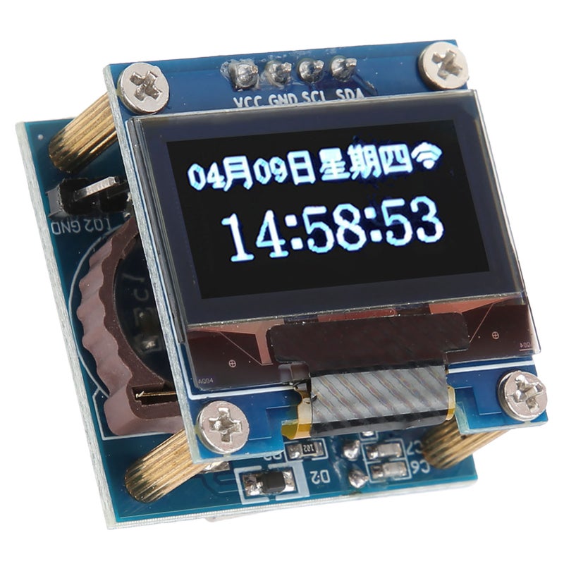 Clock Module 0.96in OLED Display WiFi PCB Board MICRO USB 5V with 40mAh Button Battery - Image 2