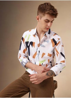 Dennis Lingo Men's Regular Fit Multi-Color Spread Collar Shirt  - Image 2