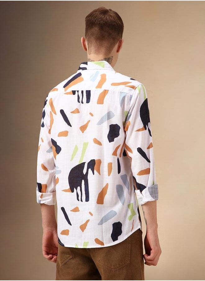 Dennis Lingo Men's Regular Fit Multi-Color Spread Collar Shirt  - Image 5