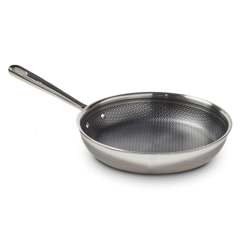 Tfal HybridMesh TriPly Stainless Steel Fry Pan 8 Inch Induction Oven Safe 500F Metal Utensil Safe Ideal For Searing Cookware Dishwasher Safe Pots and Pans Needs PreHeating SilverBlack