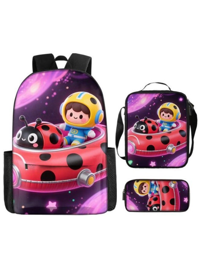 Bright Li Fire Fashion is unlimited! Cartoon bag three-piece set, suitable for a variety of scenes for students and teenagers (available for students, children, friends on outings, mountain climbing, schooling, etc.) - 32 - Image 2