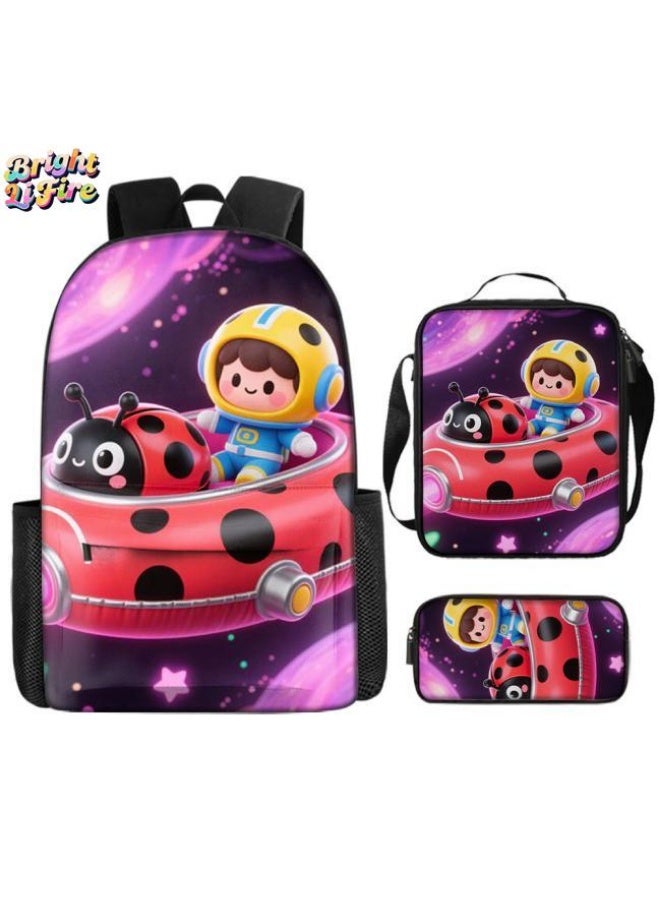 Bright Li Fire Fashion is unlimited! Cartoon bag three-piece set, suitable for a variety of scenes for students and teenagers (available for students, children, friends on outings, mountain climbing, schooling, etc.) - 32 - Image 1