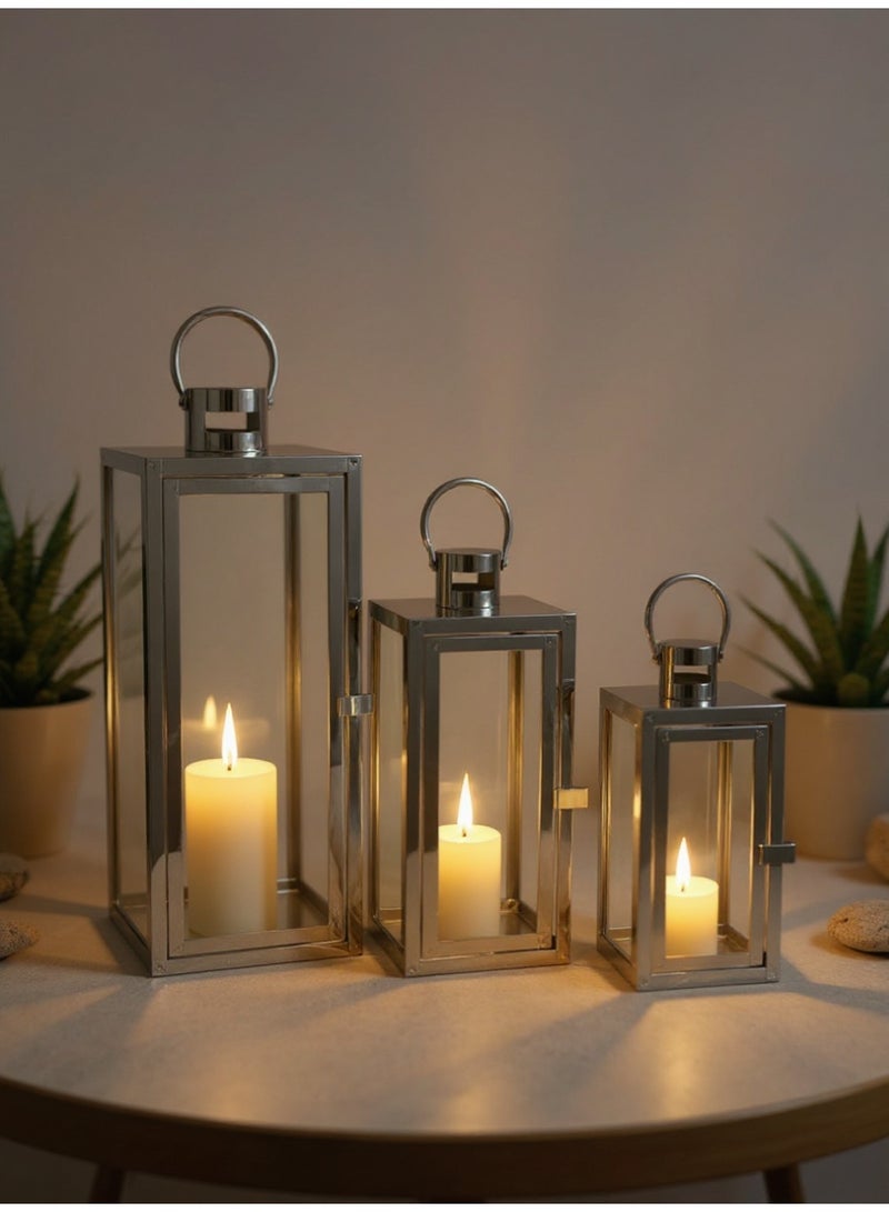 ليفينج طقم فوانيس معدنية مع أبواب زجاجية: إضاءة عملية وأنيقة - Image 2