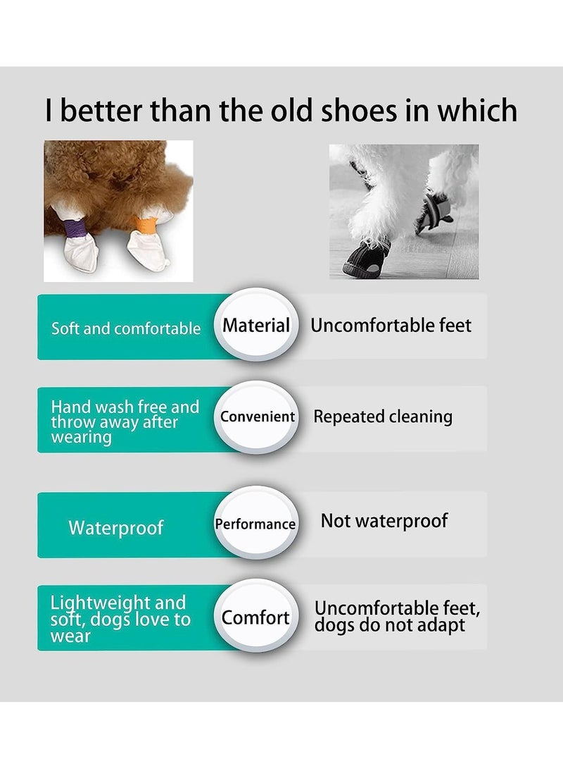 erorex Disposable Dog Shoes, Waterproof Dirt-Proof Outdoor Dog Rain Boots, with Adjustable Straps, for Paw Protection, for Small to Medium Large Dogs, 20Pcs, Large - Image 4