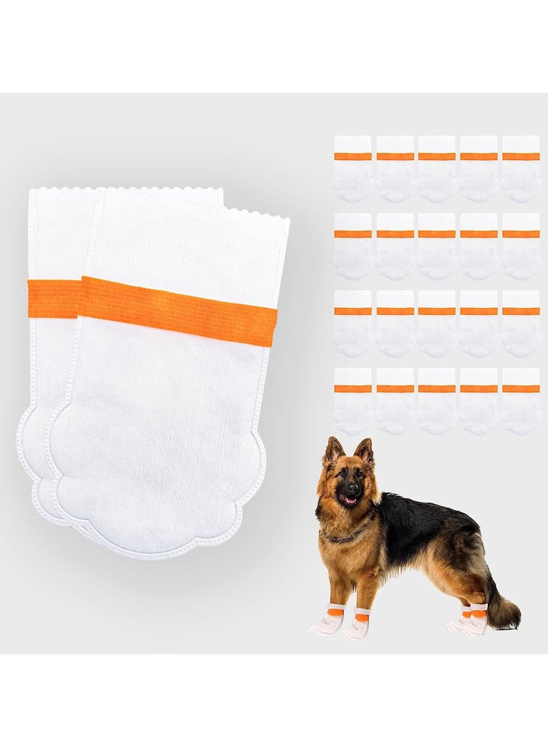 erorex Disposable Dog Shoes, Waterproof Dirt-Proof Outdoor Dog Rain Boots, with Adjustable Straps, for Paw Protection, for Small to Medium Large Dogs, 20Pcs, Large - Image 1