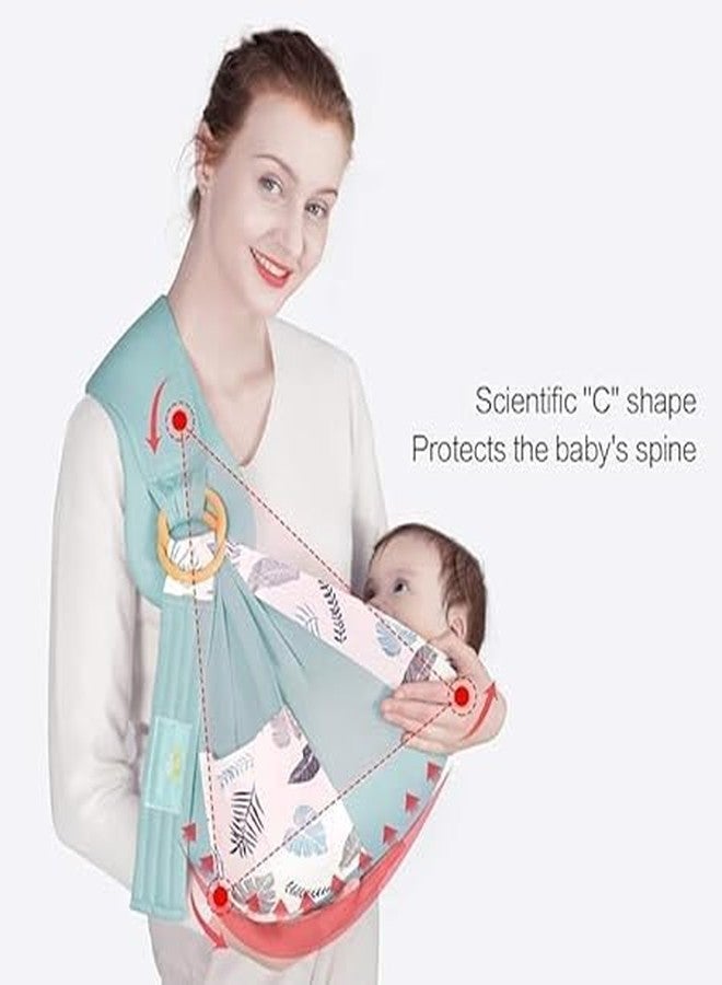 Meneflix Adjustable Baby Sling Carrier with Wooden Ring - Soft Cotton Fabric, Ergonomic Design, Breathable Wrap for Newborns, Infants & Toddlers - Lightweight & Stylish - Image 3