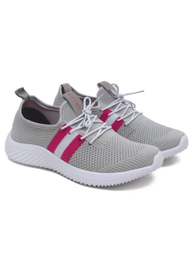 Asian ASIAN Women's Angel-04 Sports Running,Walking Gym Lightweight with Knitted Fabric Extra Cushion Casual Sneaker Shoes for Ladies and Girls Grey  - Image 1