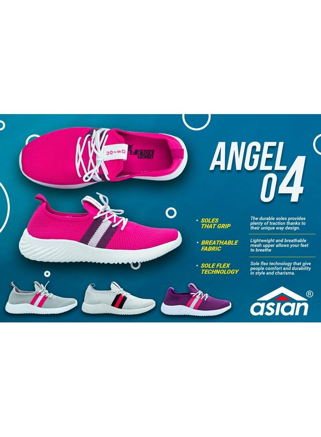 Asian ASIAN Women's Angel-04 Sports Running,Walking Gym Lightweight with Knitted Fabric Extra Cushion Casual Sneaker Shoes for Ladies and Girls Grey  - Image 4