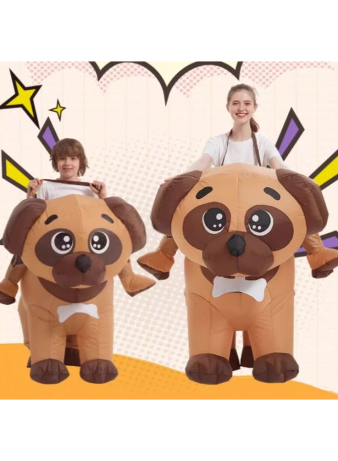 Children's Funny Costume Festival Performance Parent-Child Cartoon Pug Dress Up Doll Props Puppy Inflatable Year Gift-Color:Big-headed Dog—adult  - Image 2