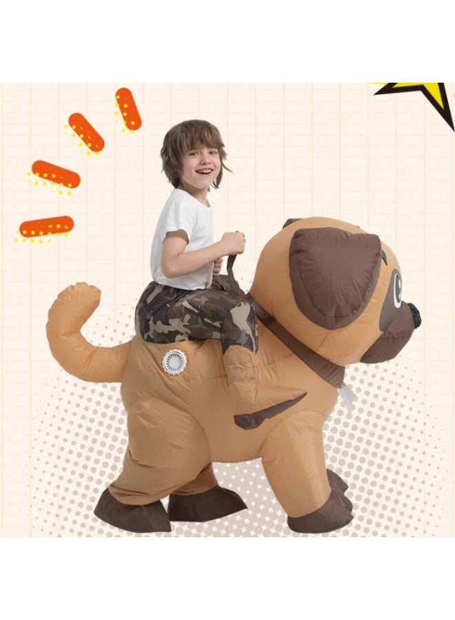 Children's Funny Costume Festival Performance Parent-Child Cartoon Pug Dress Up Doll Props Puppy Inflatable Year Gift-Color:Big-headed Dog—adult  - Image 4