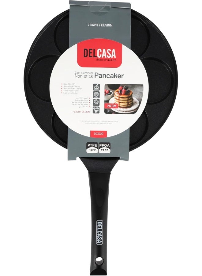 DELCASA Delcasa DC3220 Pancake Pan, 26 cm Size, Black  - Image 2