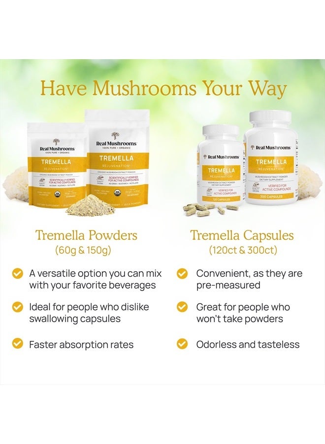 Real Mushrooms Tremella Mushroom Extract Powder (60 Servings) Mushroom Blend for Immune Support, Brain, and Skin - Vegan, Non-GMO, Organic Mushroom Supplements for Humans - Immune Support Supplement  - Image 5