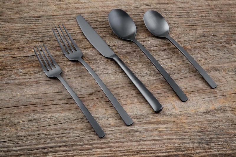 Cambridge Black Beacon Satin Piece Flatware Set 45 Count - Image 5