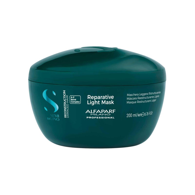 Alfaparf Milano قناع الشعر الترميمي الخفيف من ألفابارفي ميلانو - قناع عميق آمن للألوان - إصلاح الشعر التالف - قناع إعادة هيكلة للشعر الناعم - تركيبة نباتية (6.88 أونصة)  - Image 1
