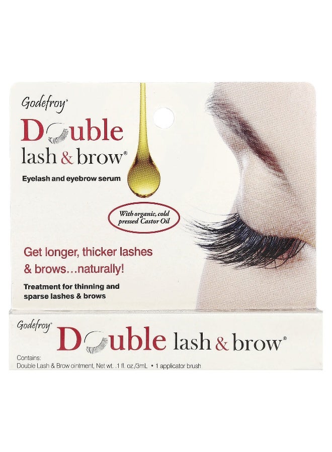 Godefroy, Double Lash & Brow®, Eyelash and Eyebrow Serum, 0.1 fl oz (3 ml) - Image 2