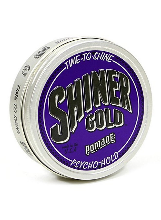 Shiner Gold Pomade - Shiner Gold Psycho Hold Pomade ; Extreme Hold ; High Shine ; Waterbased ; Coconut Scent 4Oz - Image 1