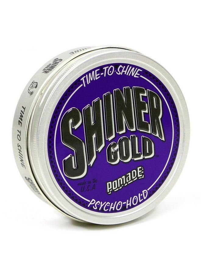 Shiner Gold Pomade - Shiner Gold Psycho Hold Pomade ; Extreme Hold ; High Shine ; Waterbased ; Coconut Scent 4Oz - Image 1
