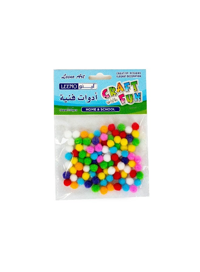 Craft Pompom 10Mm - 100Pcs
