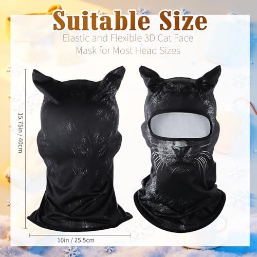 Chicingyou 3D Black Cat Ski Mask Balaclava with Ears Cat Sheisty Face Cover for Music Halloween Party Outdoor Activities - Image 2