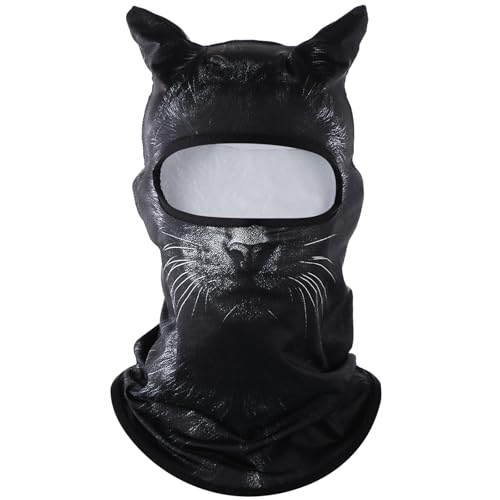 Chicingyou 3D Black Cat Ski Mask Balaclava with Ears Cat Sheisty Face Cover for Music Halloween Party Outdoor Activities - Image 1