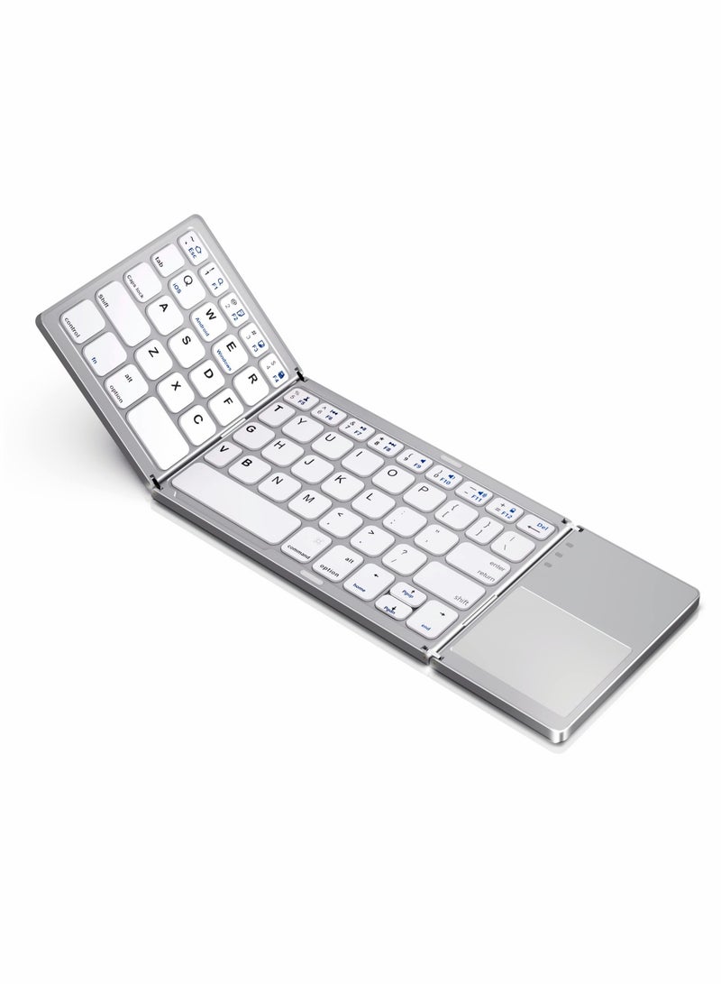 Excefore Foldable Bluetooth Keyboard, Wireless Bluetooth Keyboard with Touchpad - Image 1