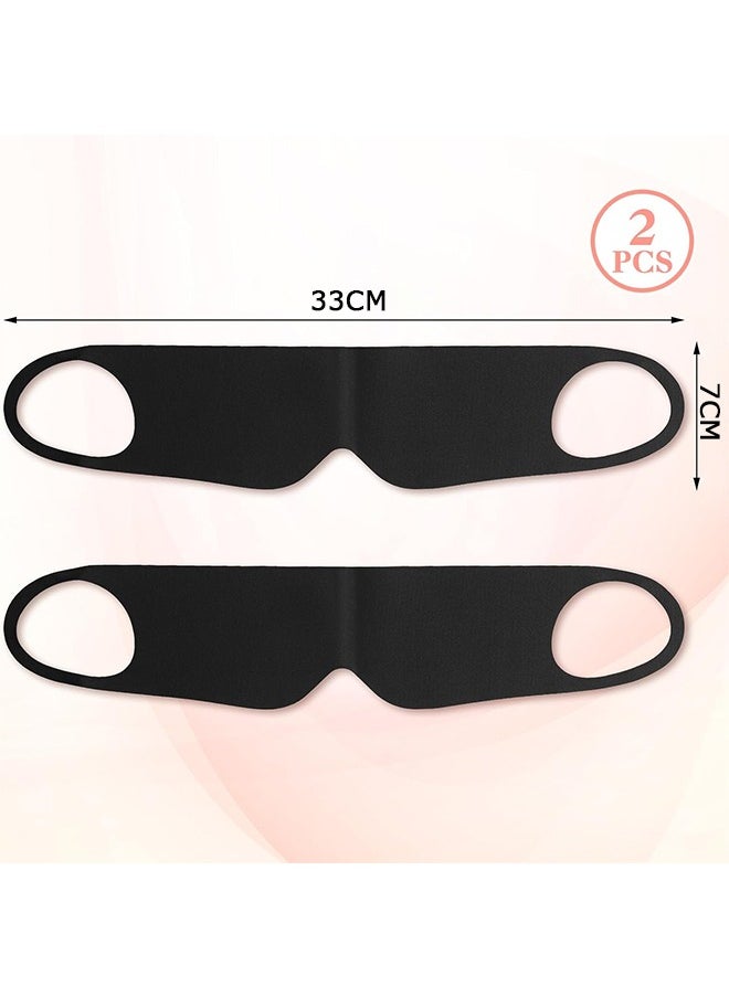 Urit 2 Pcs Cotton Sleep Mask, Breathable Blackout Blindfold, Elastic Sleep Mask for Women Sleeping Overnight Home Office (Black)  - Image 2