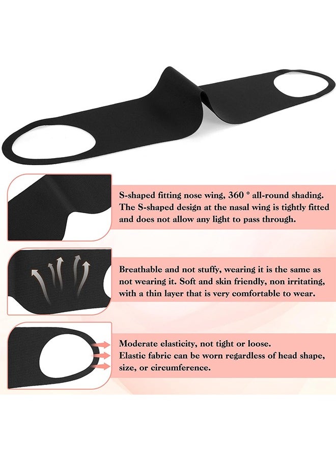 Urit 2 Pcs Cotton Sleep Mask, Breathable Blackout Blindfold, Elastic Sleep Mask for Women Sleeping Overnight Home Office (Black)  - Image 3