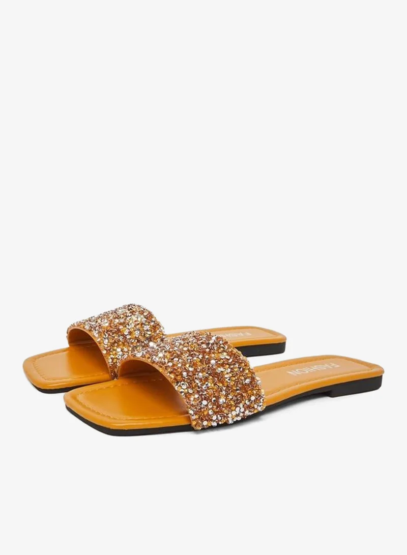 Take Two Embellished Slip-On Sandals