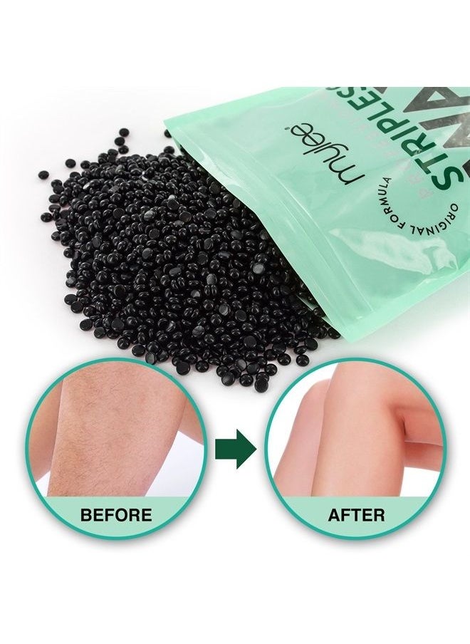 mylee - Mylee Professional Hard Wax Beads 500g, Stripless Wax Depilatory Waxing Pellets Solid Film Beans No Strip Needed, Painless Gentle Hair Removal of Full Body, Face & Bikini Line (Charcoal & Green Tea) - Image 1