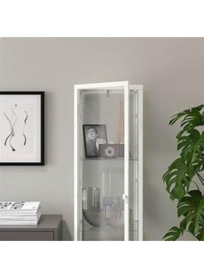 5-Tier Bamboo Display Cabinet, Modern Minimalist Clear Figures Display Case, Curio Cabinet, Glass Display Shelf, Wood Home Storage Organizer Shelf, Bookcase, Bookshelf, with Acrylic Window Door - Image 4