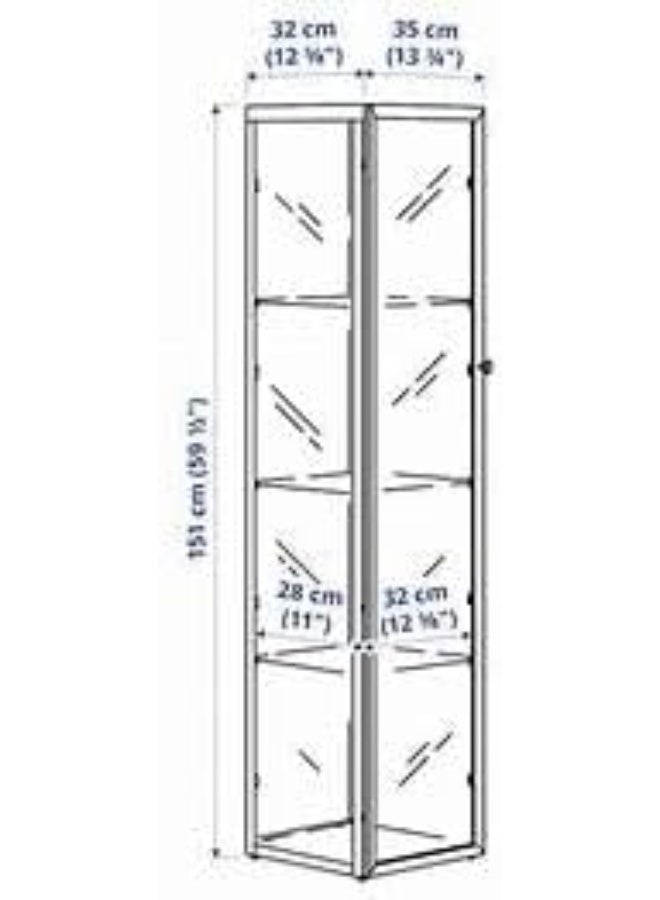5-Tier Bamboo Display Cabinet, Modern Minimalist Clear Figures Display Case, Curio Cabinet, Glass Display Shelf, Wood Home Storage Organizer Shelf, Bookcase, Bookshelf, with Acrylic Window Door - Image 3