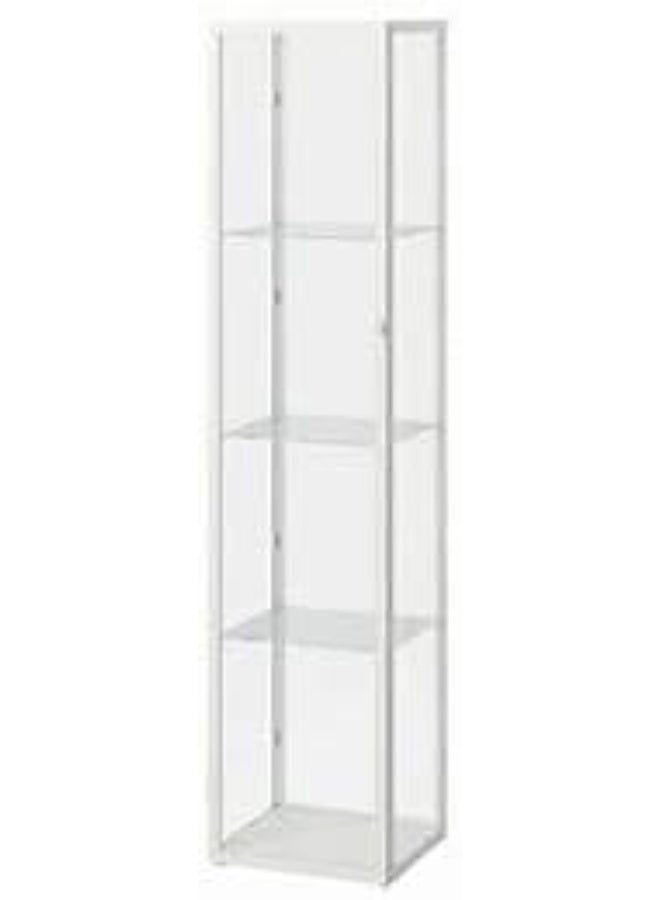 5-Tier Bamboo Display Cabinet, Modern Minimalist Clear Figures Display Case, Curio Cabinet, Glass Display Shelf, Wood Home Storage Organizer Shelf, Bookcase, Bookshelf, with Acrylic Window Door - Image 1