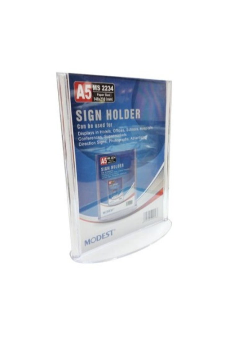 MODEST مودست – حامل لافتات (حامل على شكل T) – 148 x 210 مم (MS 2234) - Image 1