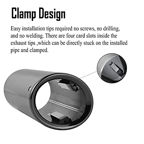 Dsycar Stainless Steel Exhaust Tip Pair, Compatible with Audi Q5/A4/A4L/A3, Compatible with VW CC 2012-2015/ Passat 1.8T 2.0T 2011-2015 / Tiguan 2011-2015 (Black) - Image 5
