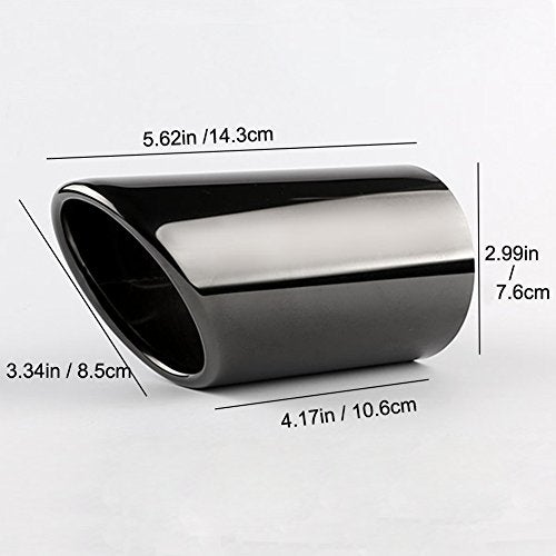 Dsycar Stainless Steel Exhaust Tip Pair, Compatible with Audi Q5/A4/A4L/A3, Compatible with VW CC 2012-2015/ Passat 1.8T 2.0T 2011-2015 / Tiguan 2011-2015 (Black) - Image 2