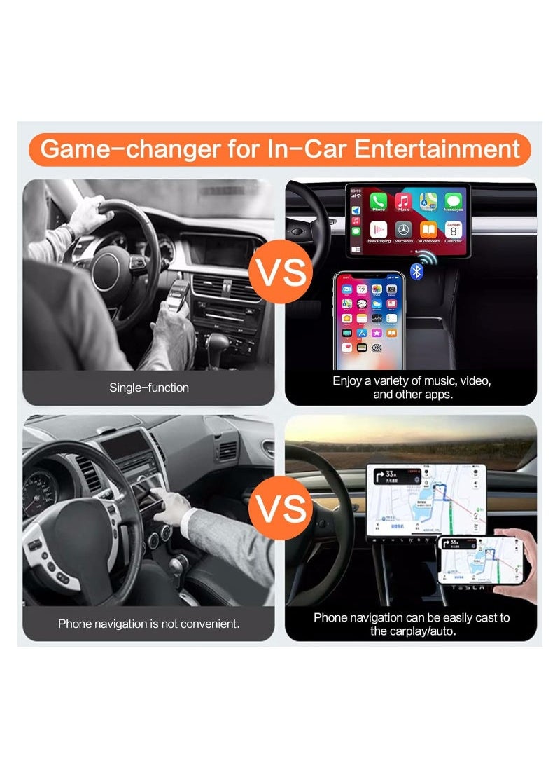 Captaintech in 1 Android Auto & Carplay Wireless Adapter, Wireless Carplay Adapter for Phone, Plug & Play, 5GHz WiFi Wireless CarPlay Android Auto Streaming Box for Car Models 2015-2023, Fast Connecting  - Image 4
