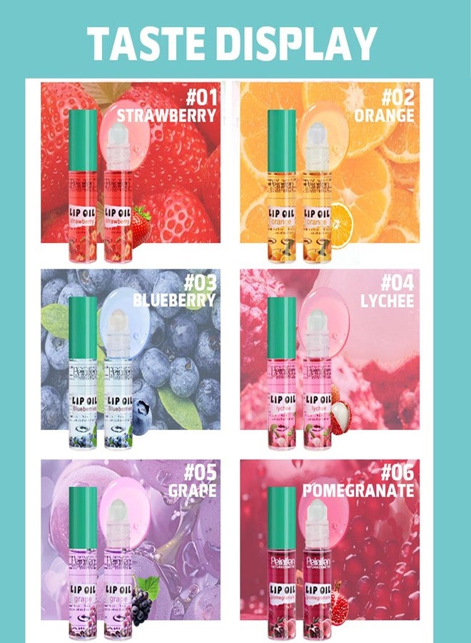 Dulele 6Pcs Roll-On Lip Oil Set, Fruit Flavored Lip Gloss Set for Girls - Image 2