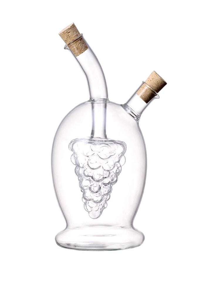 Bluejw زجاجة زيت الزيتون والخل 2 في 1 مع سدادات فلين وصنبور مزدوج 500 مل - Image 1