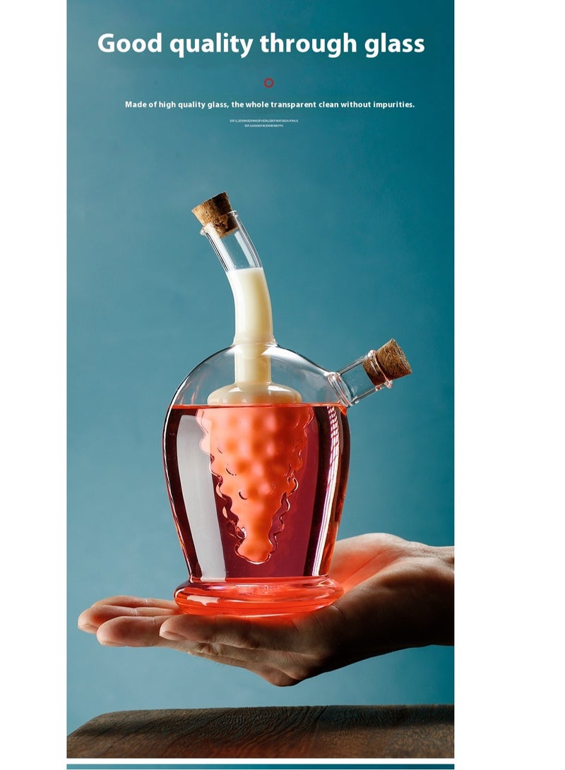 Bluejw زجاجة زيت الزيتون والخل 2 في 1 مع سدادات فلين وصنبور مزدوج 500 مل - Image 2