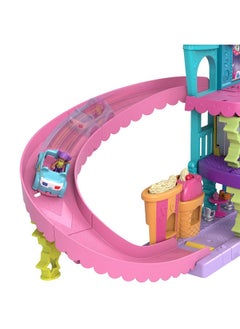 Polly Pocket Pollyville Dolls & Playset, Drive-In Movie Theater With 2 Micro Dolls, 1 Toy Car & 11 Accessories  - Image 2