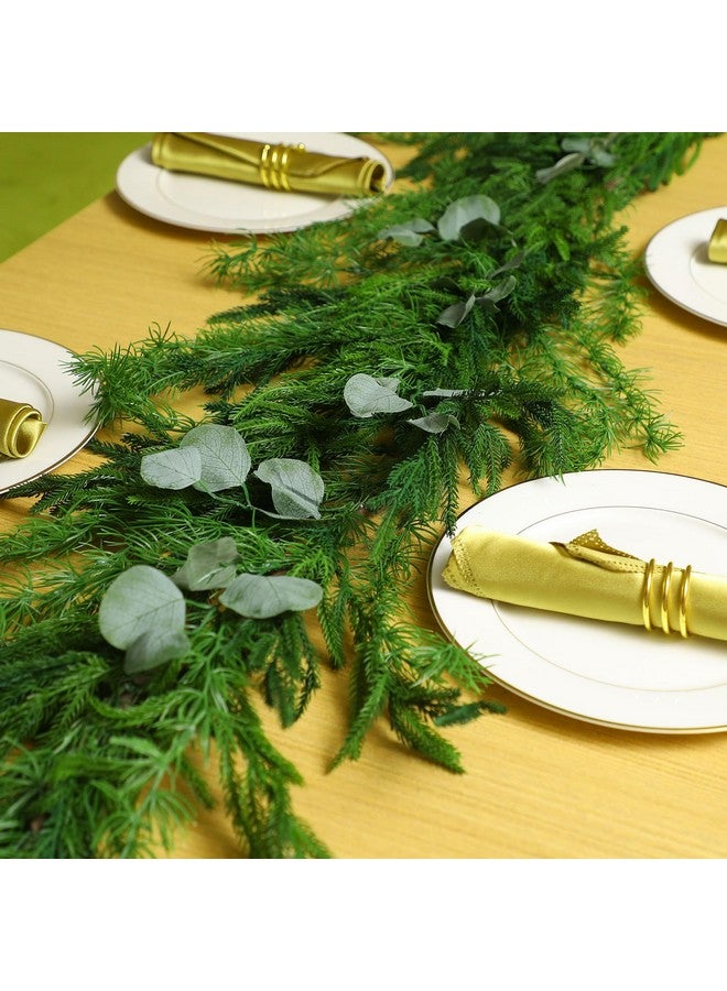 Cindeer Christmas Garlands Norfolk Pine Garland Realistic Artificial Faux Greenery Garland Cedar Garland for Mantle Holiday Indoor Outdoor Fireplace Winter Christmas Decorations(1 Pcs,9 Feet) - Image 4