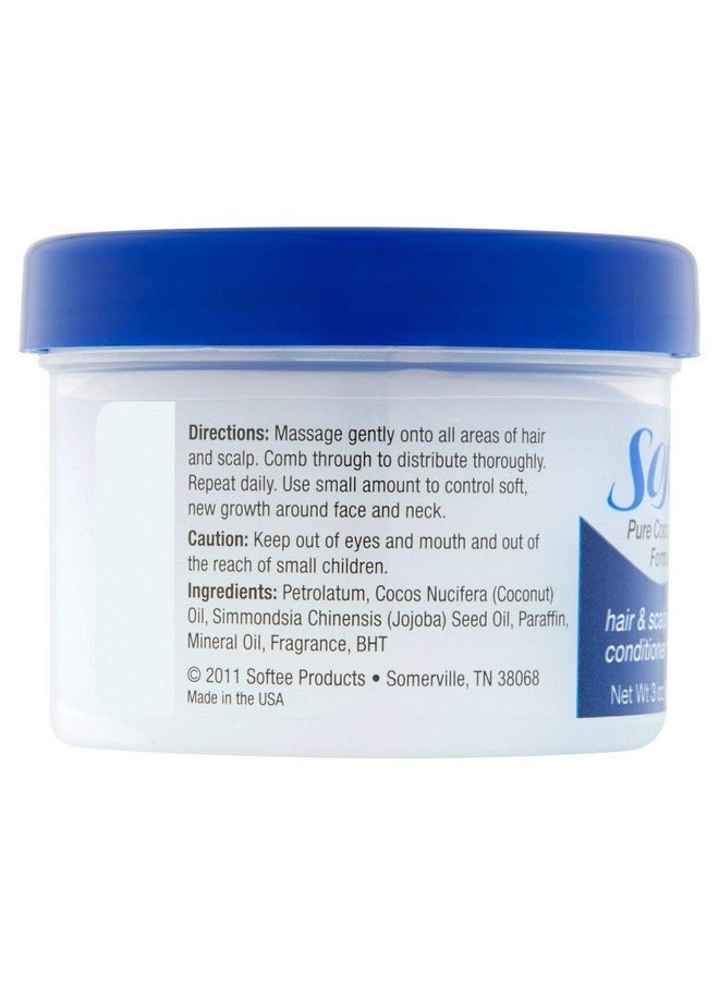 Softee Softee Pure Coconut Oil Formula Hair and Scalp Treatment 3 Ounces each 2 Pack (6 Ounces Total)  - Image 4