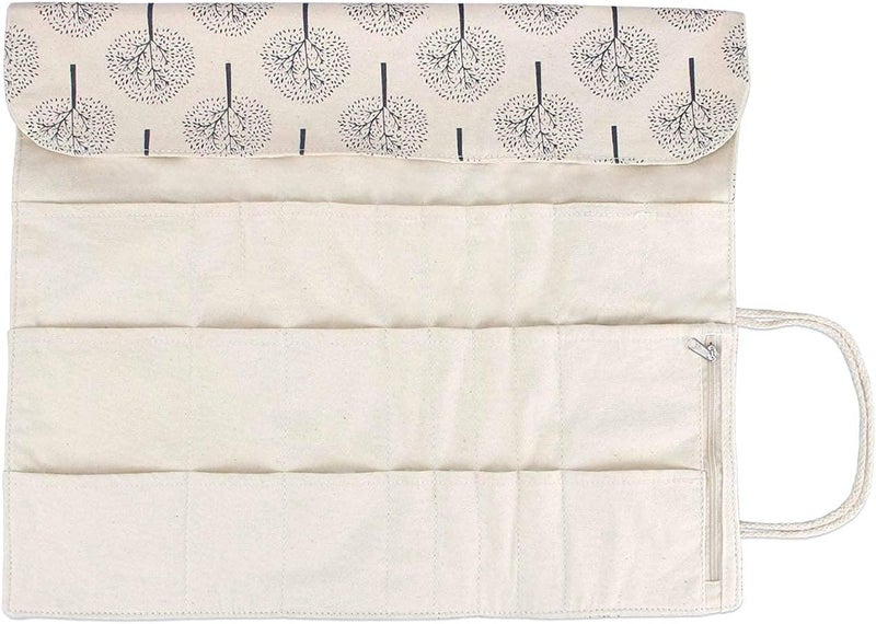 Teamoy Knitting Needles Holder Case(up to 14 Inches), Rolling Organizer for Straight and Circular Knitting Needles, Crochet Hooks and Accessories, Tree - NO Accessories Included - Image 3