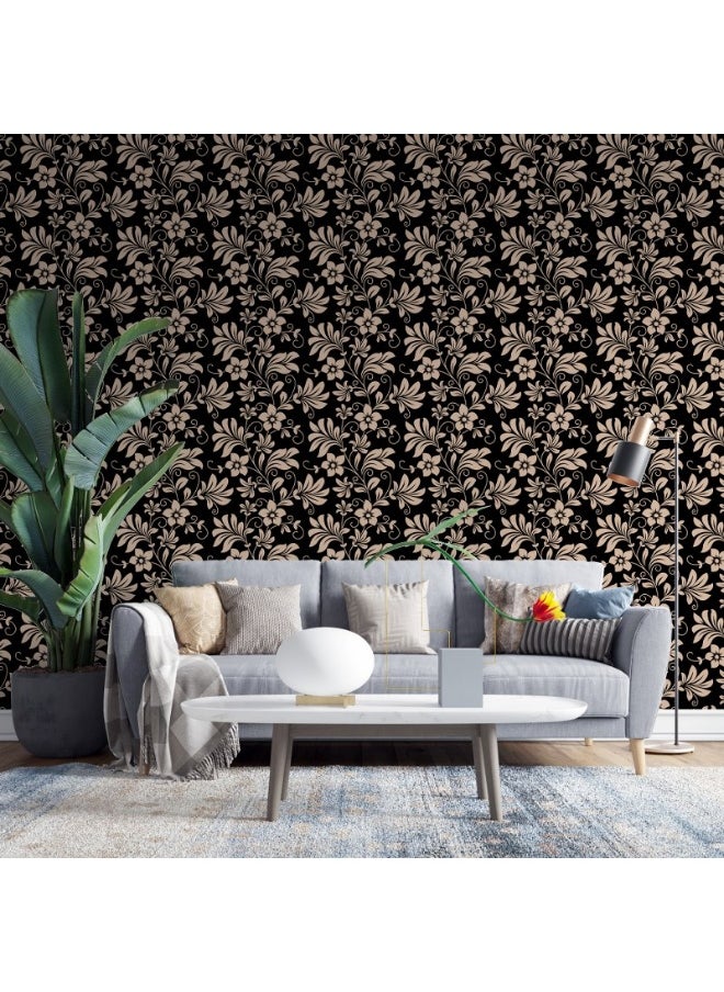 Home Gallery - Vintage Floral Seamless Pattern With Trailing Fabric Wallpaper Covers An Area ​​Up To 4.2Mx3M With Adhesive  And Smoothing Tool - Image 1