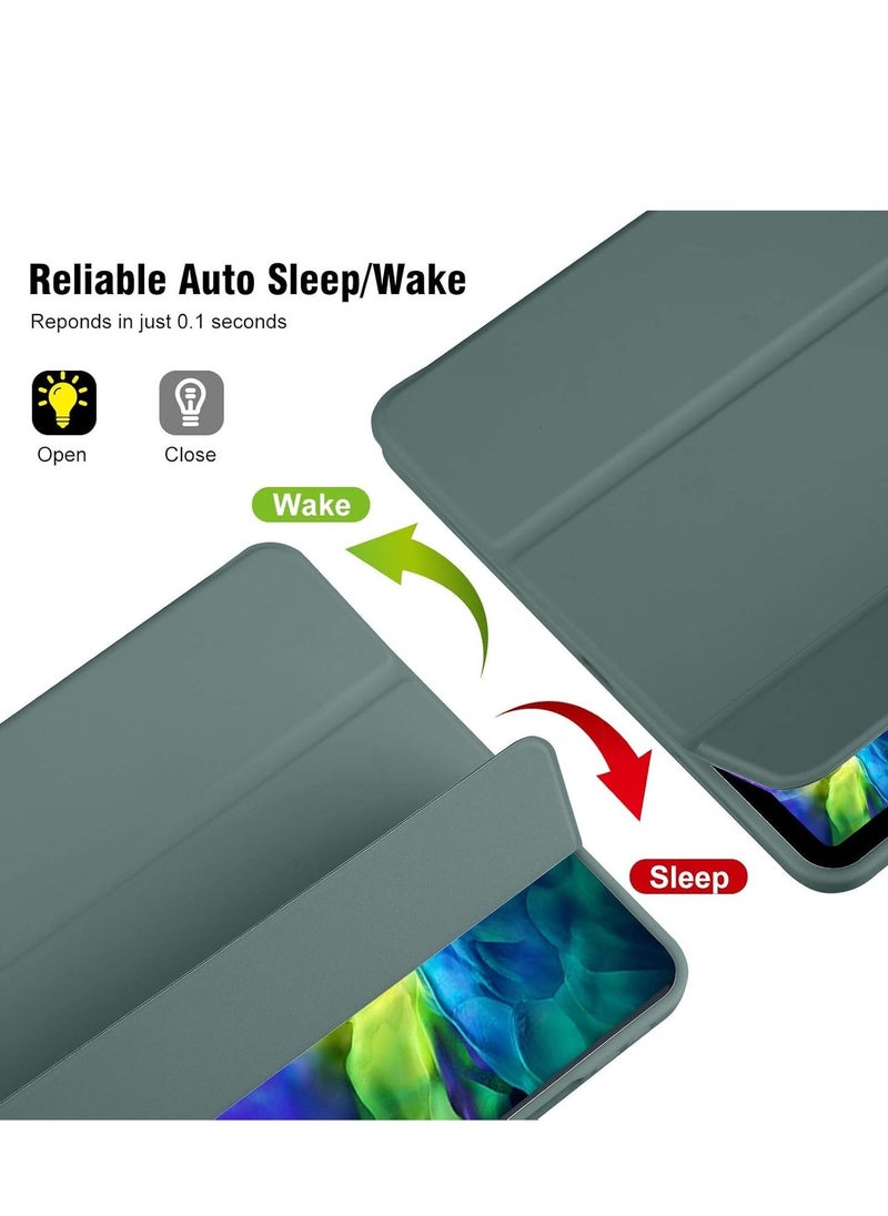 ELTRAZONE iPad 10th Generation Case 2022 with Pencil Holder - Soft TPU Back Protective Smart Trifold Stand Cover for iPad 10.9 Inch (10th Gen), Auto Wake/Sleep - Pine Green - Image 3