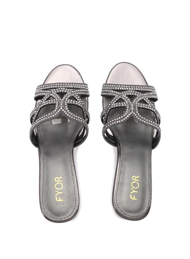 Fyor  Crystal-Embellished Kitten Heel MY 413 for Women | Best Price UAE