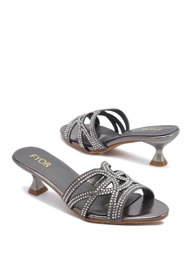 Fyor  Crystal-Embellished Kitten Heel MY 413 for Women | Best Price UAE